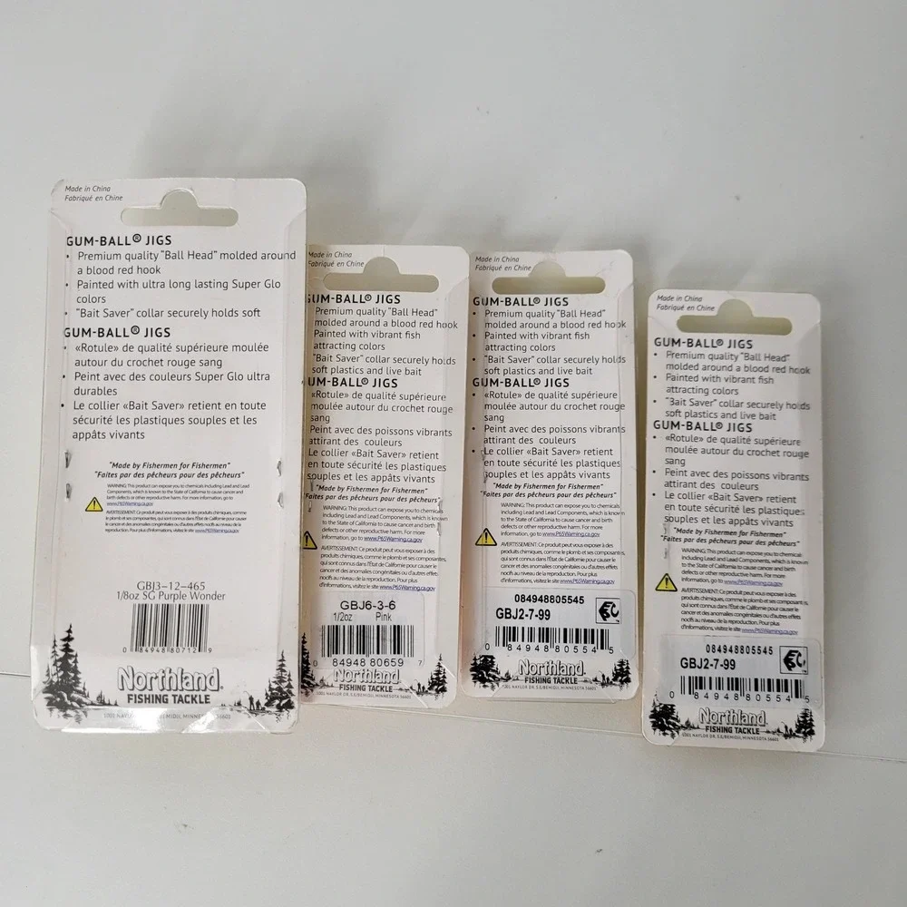 4 PACKS Northland Fishing Tackle Gum Ball Jigs Fishing Lures